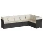 Set de comedor de jardín 7 pzas y cojines ratán sintético negro de , Conjuntos de jardín - Ref: Foro24-3217736, Precio: 413,6...