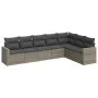 7-piece garden sofa set with gray PE rattan cushions by , Garden sets - Ref: Foro24-3219040, Price: 426,63 €, Discount: %