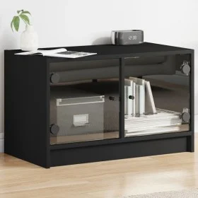 Mueble de TV con puertas de vidrio negro 68x37x42 cm de , Muebles TV - Ref: Foro24-836358, Precio: 39,08 €, Descuento: %