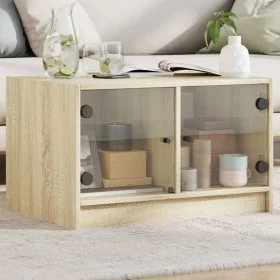 Couchtisch mit Sonoma-Eichenglastüren 68x50x42 cm von , Couchtisch - Ref: Foro24-836366, Preis: 43,89 €, Rabatt: %