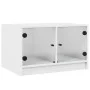 White coffee table with glass doors 68x50x42 cm by , Coffee table - Ref: Foro24-836364, Price: 45,16 €, Discount: %