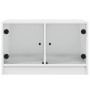 Mesa de centro con puertas de vidrio blanca 68x50x42 cm de , Mesas de centro - Ref: Foro24-836364, Precio: 45,50 €, Descuento: %
