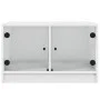 Mesa de centro con puertas de vidrio blanca 68x50x42 cm de , Mesas de centro - Ref: Foro24-836364, Precio: 45,16 €, Descuento: %