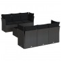 7-teiliges Garten-Esszimmerset und Kissen synthetisches Rattan schwarz von , Gartensets - Ref: Foro24-3249094, Preis: 492,75 ...