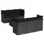 Set de comedor de jardín 7 pzas y cojines ratán sintético negro de , Conjuntos de jardín - Ref: Foro24-3249094, Precio: 482,3...