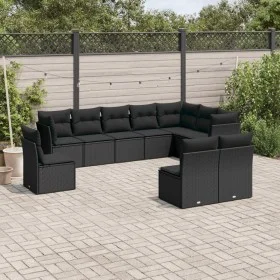 Garden sofa set 10 pieces with black synthetic rattan cushions by , Garden sets - Ref: Foro24-3217795, Price: 617,98 €, Disco...