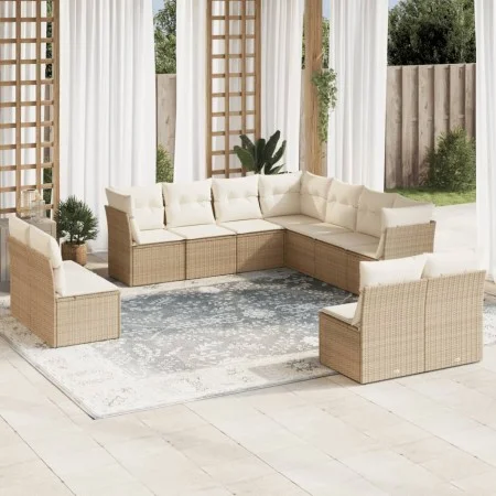 11-teiliges Gartensofa-Set mit beigen synthetischen Rattankissen von , Gartensets - Ref: Foro24-3217818, Preis: 721,55 €, Rab...