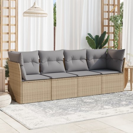 Set Gartensofas mit Kissen 4 Stück synthetisches Rattan beige von , Gartensets - Ref: Foro24-3249068, Preis: 272,65 €, Rabatt: %