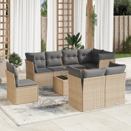9-piece garden sofa set with beige synthetic rattan cushions by , Garden sets - Ref: Foro24-3249778, Price: 612,78 €, Discoun...