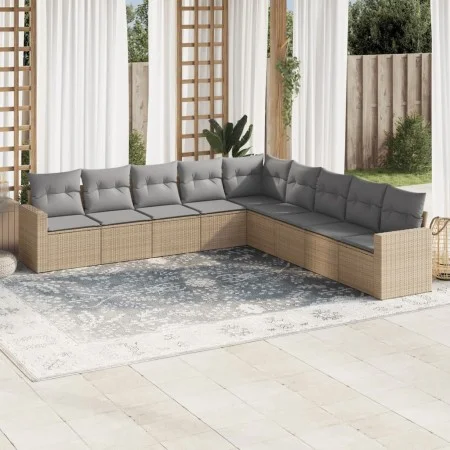 9-piece garden sofa set with beige synthetic rattan cushions by , Modular outdoor sofas - Ref: Foro24-3251426, Price: 589,03 ...