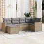 Garden sofa set with cushions 6 pieces beige synthetic rattan by , Modular outdoor sofas - Ref: Foro24-3251596, Price: 434,98...
