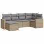 Garden sofa set with cushions 6 pieces beige synthetic rattan by , Modular outdoor sofas - Ref: Foro24-3251596, Price: 434,98...