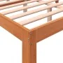 Bed frame with wax brown pine wood headboard 140x190 cm by , Beds and slatted bases - Ref: Foro24-844270, Price: 99,92 €, Dis...