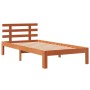Bettgestell mit Kopfteil aus wachsbraunem Kiefernholz, 100 x 200 cm von , Betten und Lattenroste - Ref: Foro24-844272, Preis:...