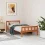 Bed frame with wax brown pine wood headboard 75x190 cm by , Beds and slatted bases - Ref: Foro24-844389, Price: 70,91 €, Disc...