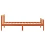 Bed frame with wax brown pine wood headboard 75x190 cm by , Beds and slatted bases - Ref: Foro24-844389, Price: 70,91 €, Disc...