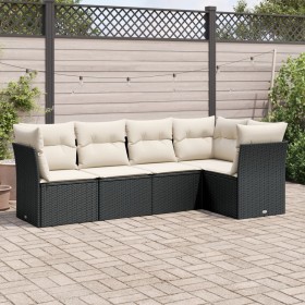 5-piece garden furniture set with black synthetic rattan cushions by , Garden sets - Ref: Foro24-3249435, Price: 321,88 €, Di...