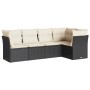 5-teiliges Gartenmöbel-Set und Kissen aus synthetischem Rattan schwarz von , Gartensets - Ref: Foro24-3249435, Preis: 321,88 ...