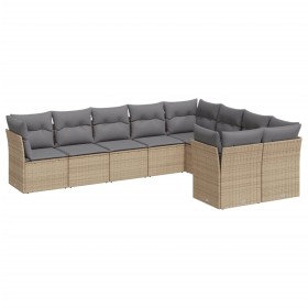 9-piece garden sofa set with beige synthetic rattan cushions by , Garden sets - Ref: Foro24-3250008, Price: 586,86 €, Discoun...