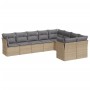 9-piece garden sofa set with beige synthetic rattan cushions by , Garden sets - Ref: Foro24-3250008, Price: 586,86 €, Discoun...