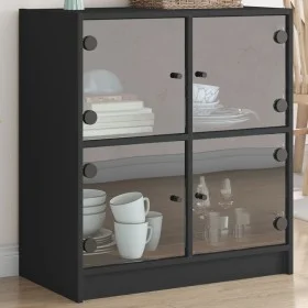 Zusatzschrank mit schwarzen Glastüren 68x37x75,5 cm von , Sideboards - Ref: Foro24-836379, Preis: 76,76 €, Rabatt: %