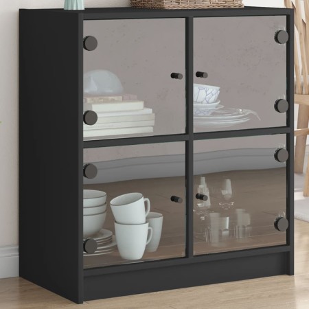 Zusatzschrank mit schwarzen Glastüren 68x37x75,5 cm von , Sideboards - Ref: Foro24-836379, Preis: 77,68 €, Rabatt: %