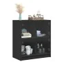 Armario auxiliar con puertas de vidrio negro 68x37x75,5 cm de , Aparadores - Ref: Foro24-836379, Precio: 76,74 €, Descuento: %