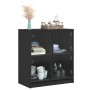 Zusatzschrank mit schwarzen Glastüren 68x37x75,5 cm von , Sideboards - Ref: Foro24-836379, Preis: 77,68 €, Rabatt: %