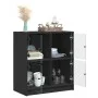 Armario auxiliar con puertas de vidrio negro 68x37x75,5 cm de , Aparadores - Ref: Foro24-836379, Precio: 76,74 €, Descuento: %