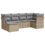 Garden sofa set with 6-piece synthetic rattan beige cushions by , Garden sets - Ref: Foro24-3217949, Price: 363,22 €, Discoun...