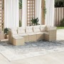 Set of 7-piece garden sofas and beige synthetic rattan cushions by , Garden sets - Ref: Foro24-3217968, Price: 444,86 €, Disc...