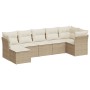 Set of 7-piece garden sofas and beige synthetic rattan cushions by , Garden sets - Ref: Foro24-3217968, Price: 444,86 €, Disc...