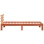Estructura cama con cabecero madera pino marrón cera 75x190 cm de , Camas y somieres - Ref: Foro24-844266, Precio: 68,39 €, D...