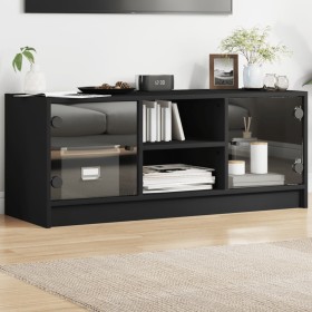 TV-Möbel mit schwarzen Glastüren 102x37x42 cm von , TV-Möbel - Ref: Foro24-836372, Preis: 65,67 €, Rabatt: %