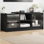 TV-Möbel mit schwarzen Glastüren 102x37x42 cm von , TV-Möbel - Ref: Foro24-836372, Preis: 65,67 €, Rabatt: %