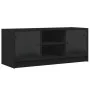 TV stand with black glass doors 102x37x42 cm by , TV Furniture - Ref: Foro24-836372, Price: 64,88 €, Discount: %