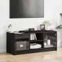 TV stand with black glass doors 102x37x42 cm by , TV Furniture - Ref: Foro24-836372, Price: 64,88 €, Discount: %