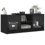 TV stand with black glass doors 102x37x42 cm by , TV Furniture - Ref: Foro24-836372, Price: 64,88 €, Discount: %