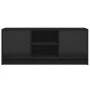 TV stand with black glass doors 102x37x42 cm by , TV Furniture - Ref: Foro24-836372, Price: 64,88 €, Discount: %