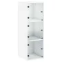 Wall-mounted cabinet with white glass doors 35x37x100 cm by , Lockers and storage cabinets - Ref: Foro24-836483, Price: 63,40...