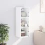 Wall-mounted cabinet with white glass doors 35x37x100 cm by , Lockers and storage cabinets - Ref: Foro24-836483, Price: 63,40...