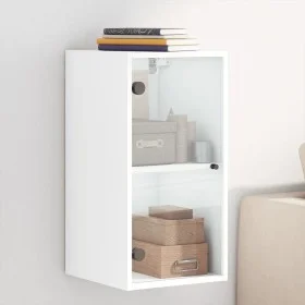Wall-mounted cabinet with white glass doors 35x37x68.5 cm by , Lockers and storage cabinets - Ref: Foro24-836476, Price: 42,5...