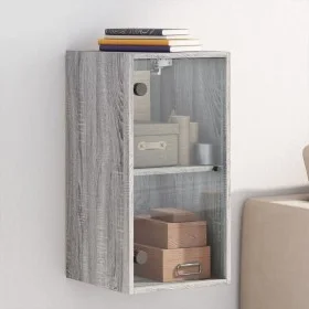 Wandmöbel mit grauen Sonoma-Glastüren 35x37x68,5 cm von , Schließfächer und Lagerschränke - Ref: Foro24-836481, Preis: 45,68 ...
