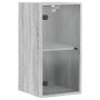 Mueble de pared puertas de vidrio gris Sonoma 35x37x68,5 cm de , Taquillas y armarios de almacenamiento - Ref: Foro24-836481,...