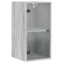 Mueble de pared puertas de vidrio gris Sonoma 35x37x68,5 cm by , Lockers and storage cabinets - Ref: Foro24-836481, Price: 45...