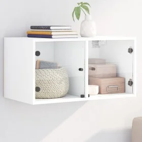 Wandmöbel mit weißen Glastüren 68,5x37x35 cm von , Schließfächer und Lagerschränke - Ref: Foro24-836497, Preis: 47,67 €, Raba...