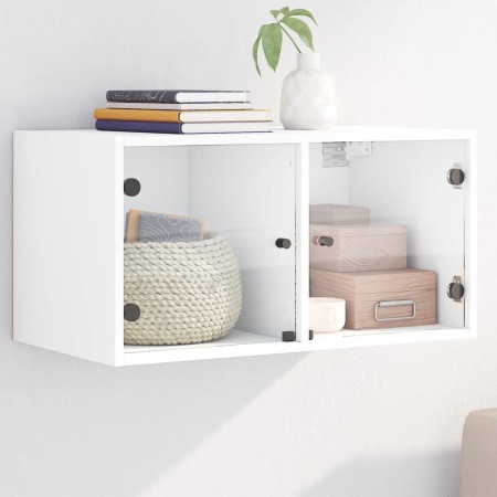 Wandmöbel mit weißen Glastüren 68,5x37x35 cm von , Schließfächer und Lagerschränke - Ref: Foro24-836497, Preis: 49,76 €, Raba...