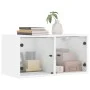 Wall-mounted furniture with white glass doors 68.5x37x35 cm by , Lockers and storage cabinets - Ref: Foro24-836497, Price: 49...