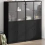 Regal mit Türen Holzwerkstoff schwarz 136x37x142 cm von , Bücherregale und Regale - Ref: Foro24-3206525, Preis: 254,92 €, Rab...