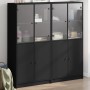 Regal mit Türen Holzwerkstoff schwarz 136x37x142 cm von , Bücherregale und Regale - Ref: Foro24-3206525, Preis: 258,19 €, Rab...